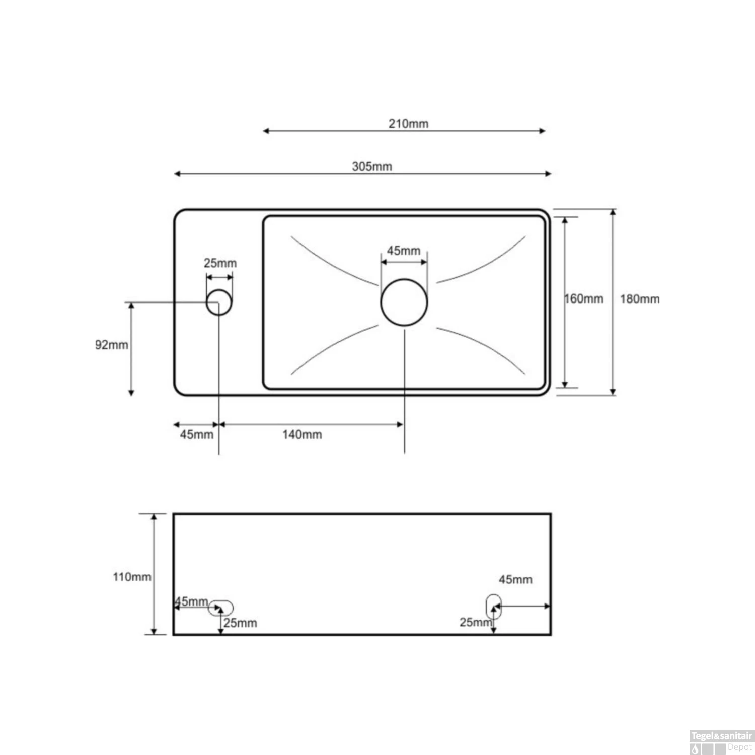 Fonteinpack Rhea XXS Links Keramiek 30.5x18x11 Cm Mat Zwart (Keuze Uit 4 Kranen) 5 Fonteinpack Rhea XXS Links Keramiek 30.5x18x11 Cm Mat Zwart (Keuze Uit 4 Kranen) - Afbeelding 3