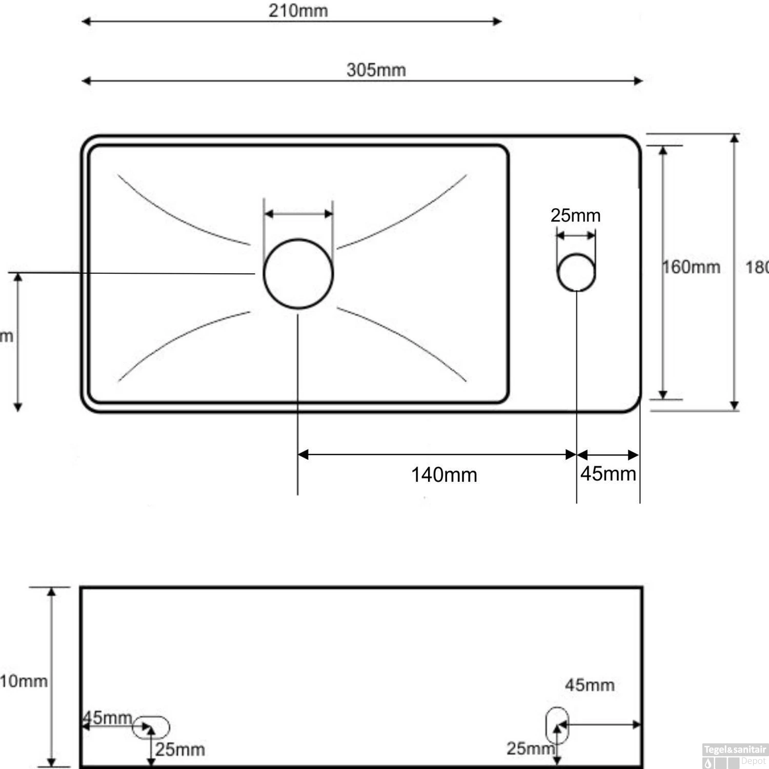 Fonteinpack Rhea XXS Rechts Keramiek 30.5x18x11 Cm Mat Zwart (Keuze Uit 4 Kranen) 5 Fonteinpack Rhea XXS Rechts Keramiek 30.5x18x11 Cm Mat Zwart (Keuze Uit 4 Kranen) - Afbeelding 3