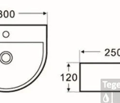 Lara Halfrond Fonteintje 300x250x120 Wit -Goedkope Stijl Baden Winkel 32.3509 1