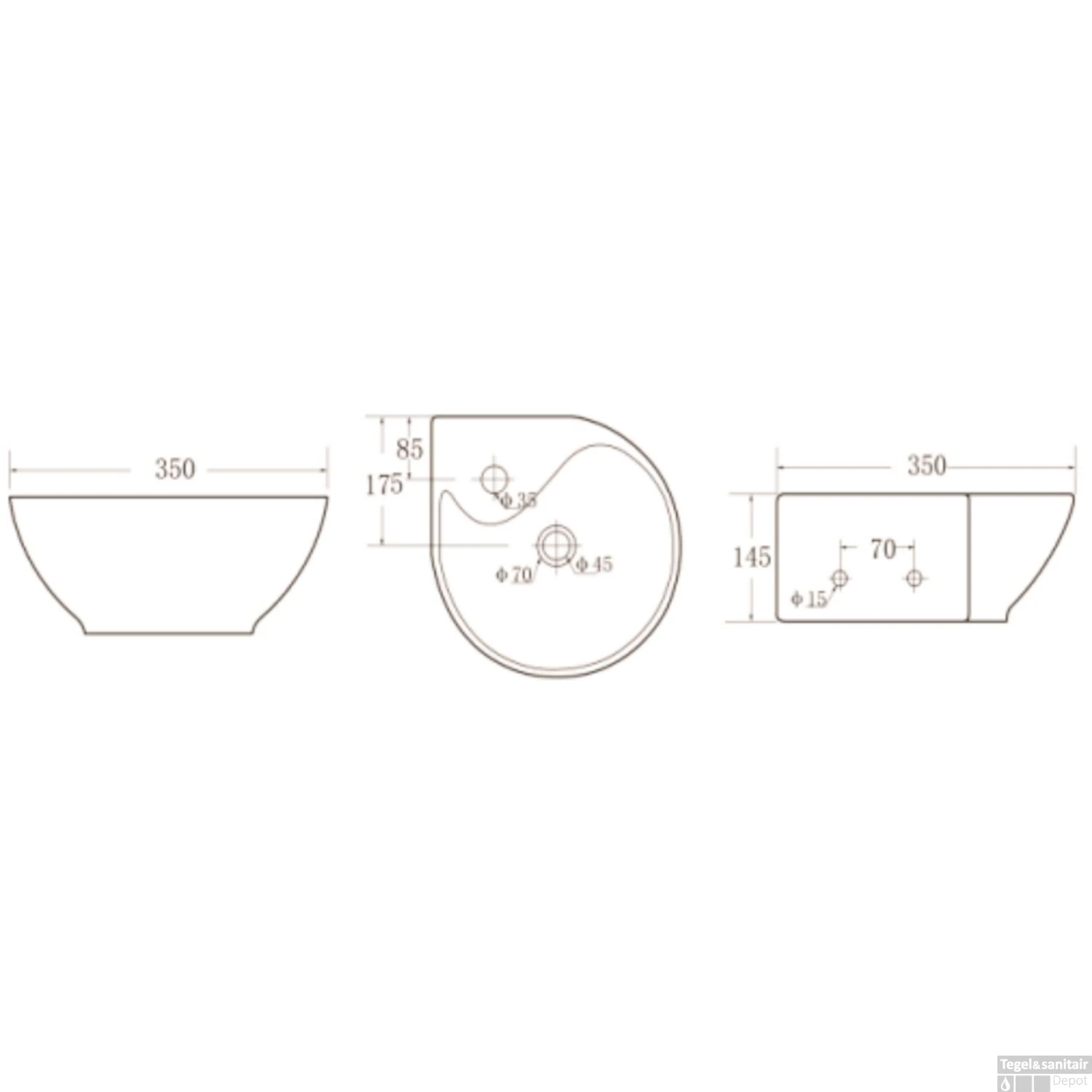 FonteinPack Porta Keramiek 35x35x14.5 Cm RVS (Keuze Uit 8 Kranen) 6 FonteinPack Porta Keramiek 35x35x14.5 Cm RVS (Keuze Uit 8 Kranen) - Afbeelding 4