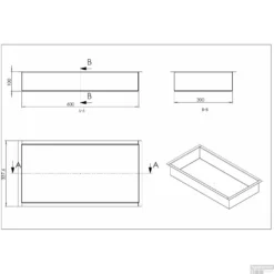 Inbouwnis BWS Sifo 30x60x10cm Brons 7 Inbouwnis BWS Sifo 30x60x10cm Brons -Goedkope Stijl Baden Winkel 33.2163 tekening 1