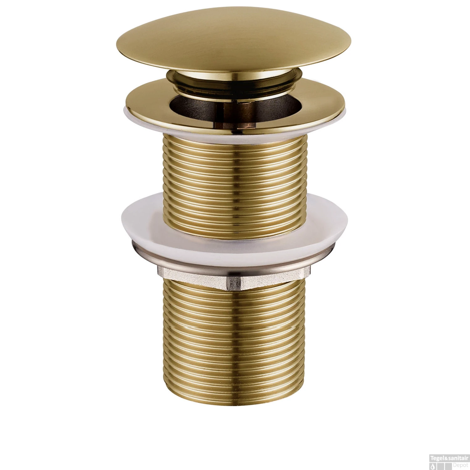 Clickwaste Wiesbaden Caral Verlengd 5/4" Geborsteld Messing 3 Clickwaste Wiesbaden Caral Verlengd 5/4" Geborsteld Messing