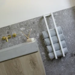 BWS Handdoekenrek Industrieel | 60x12.5x12.5cm | Mat Wit