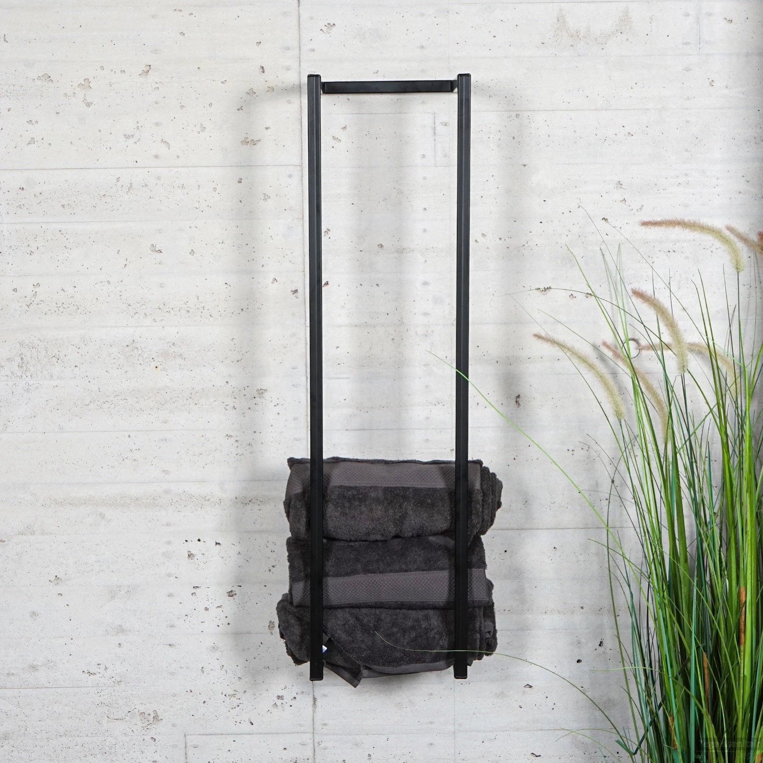 BWS Handdoekenrek Industrieel | 95x25x20cm | Zwart 4 BWS Handdoekenrek Industrieel | 95x25x20cm | Zwart - Afbeelding 2