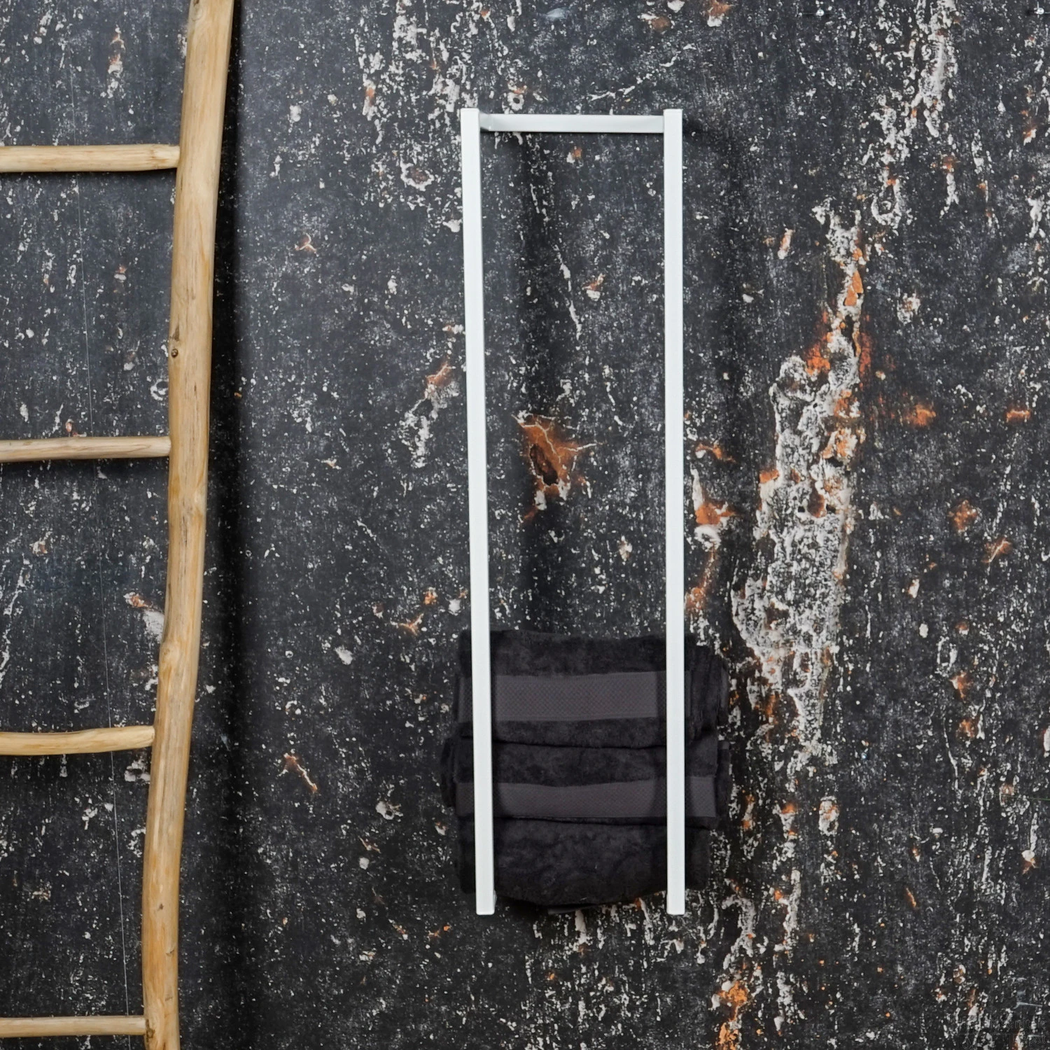 BWS Handdoekenrek Industrieel | 95x25x20cm | Mat Wit 4 BWS Handdoekenrek Industrieel | 95x25x20cm | Mat Wit - Afbeelding 2