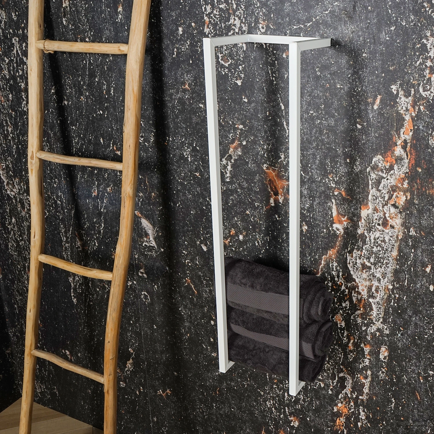 BWS Handdoekenrek Industrieel | 95x25x20cm | Mat Wit 5 BWS Handdoekenrek Industrieel | 95x25x20cm | Mat Wit - Afbeelding 3