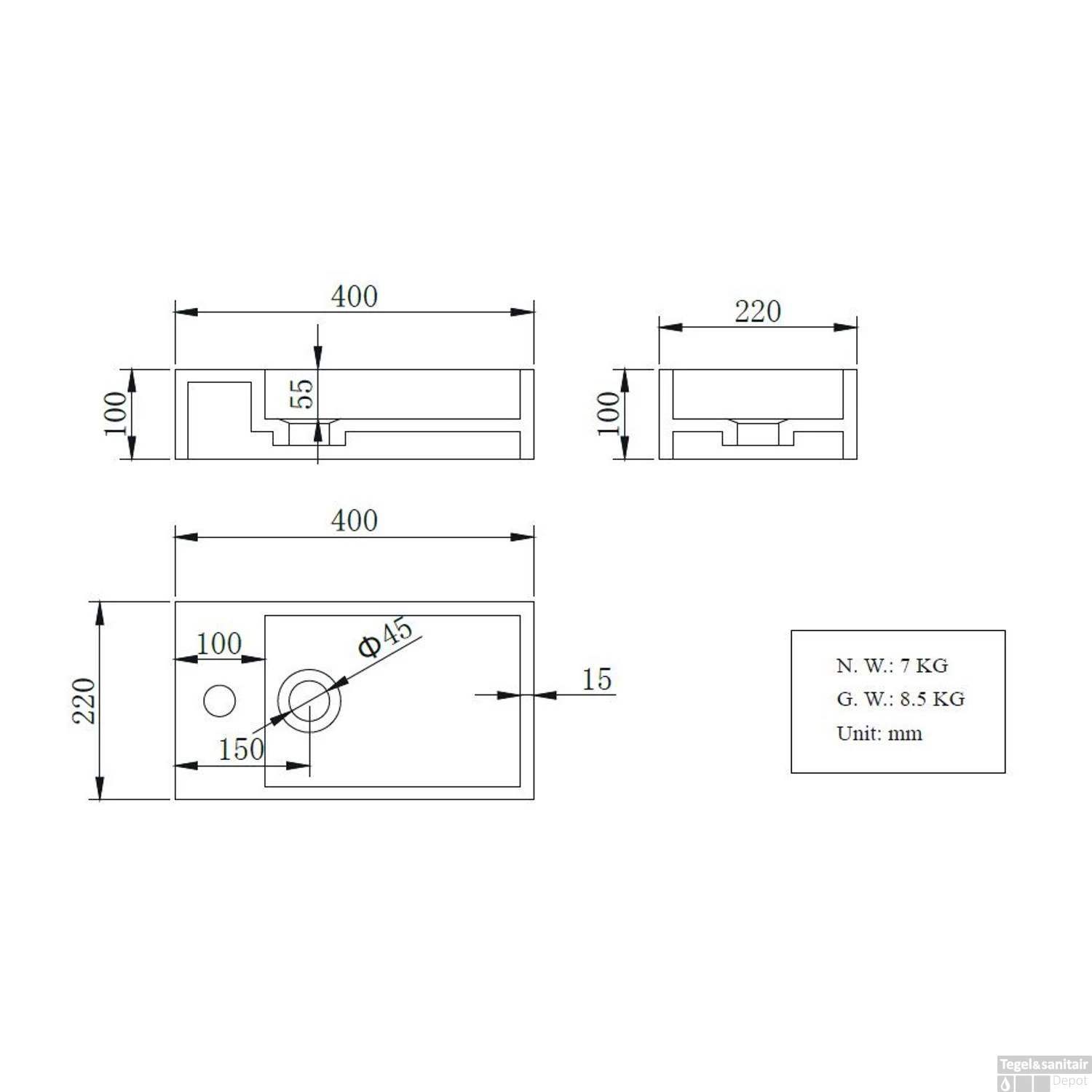 Fonteinset BWS Solid Black 40x22x10 Cm Met Mat Zwart Frame (kraangat Rechts, Exclusief Kraan) 8 Fonteinset BWS Solid Black 40x22x10 Cm Met Mat Zwart Frame (kraangat Rechts, Exclusief Kraan) - Afbeelding 6