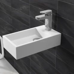 Fontein Wiesbaden Solid Surface 40x22x10 Cm (Rechts)