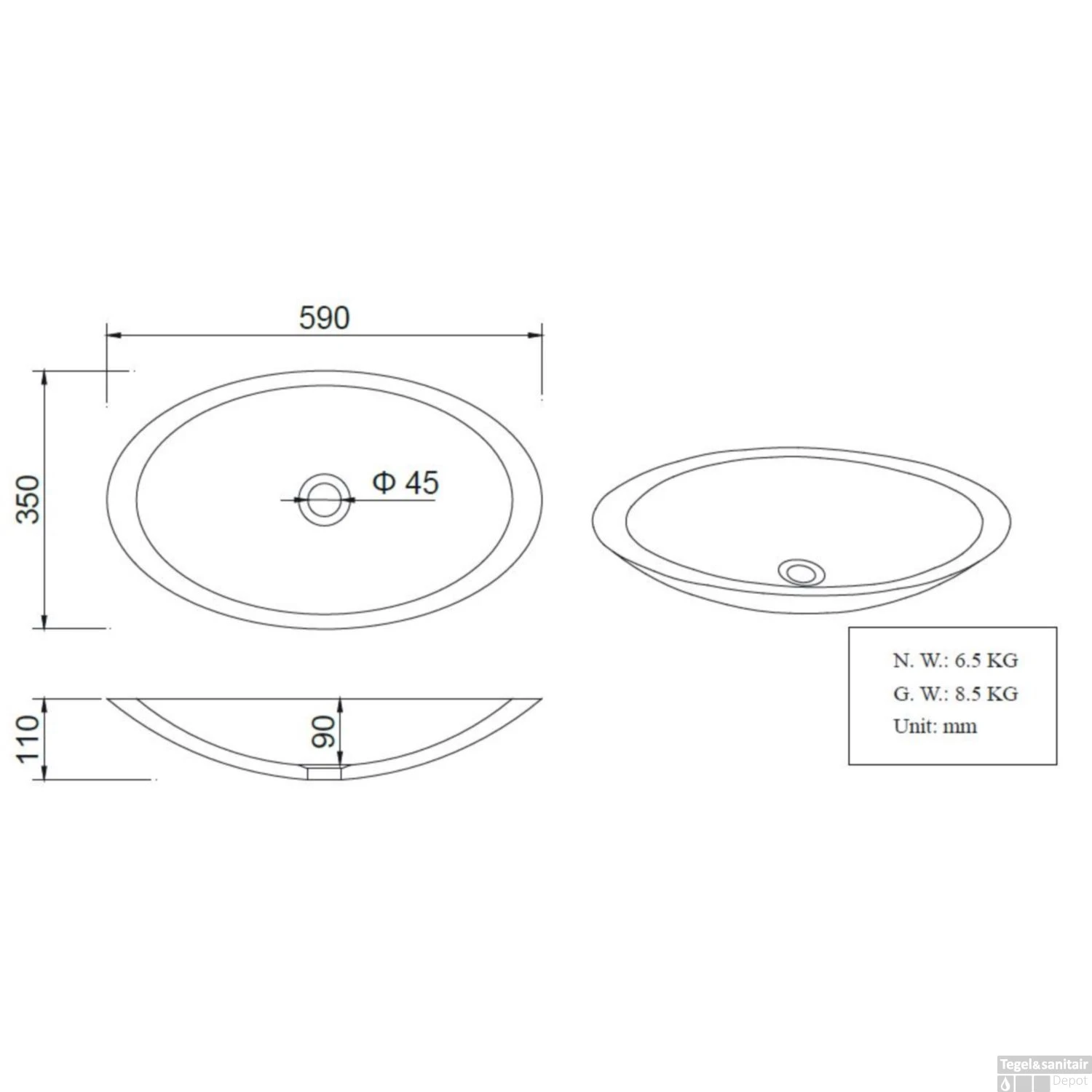 Opzetfontein Wiesbaden Solid Surface Rond 59x35x11 Cm 5 Opzetfontein Wiesbaden Solid Surface Rond 59x35x11 Cm - Afbeelding 3
