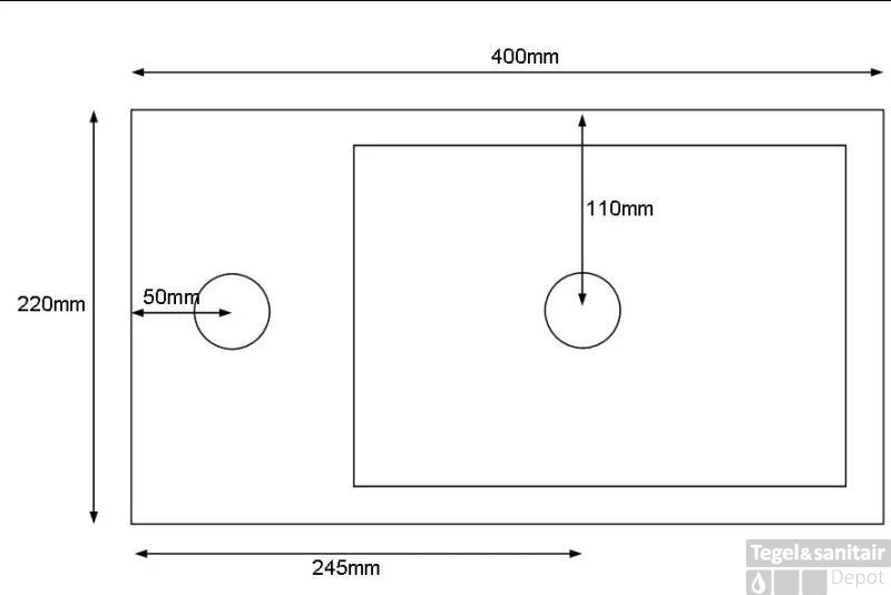 B&w-luxury Pressione Fontein 40x22 Cm. Kraangat Links Wit Glanzend 5 B&w-luxury Pressione Fontein 40x22 Cm. Kraangat Links Wit Glanzend - Afbeelding 3