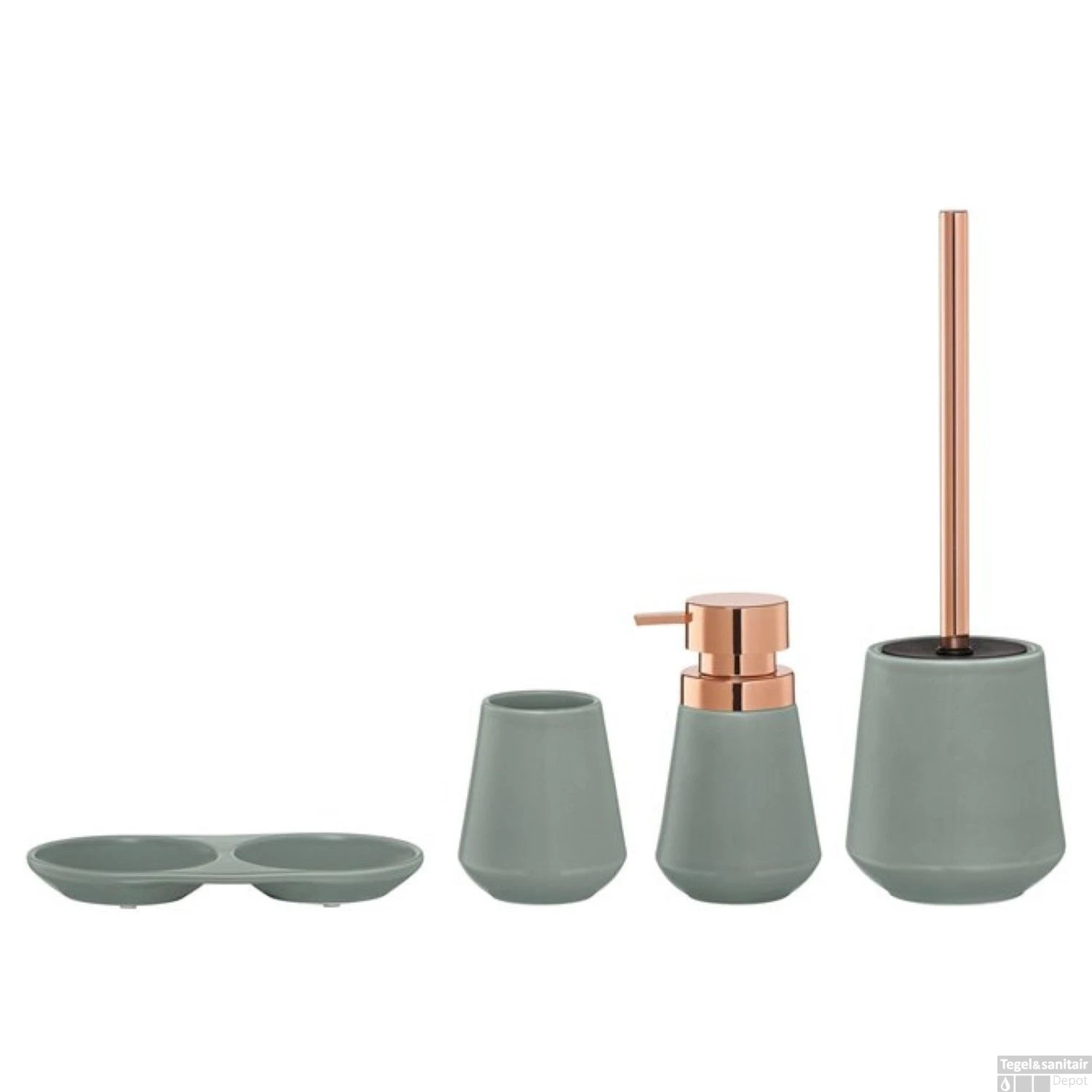 Tandenborstelbeker Sealskin Conical 10,5x9 Cm Porselein Groen 4 Tandenborstelbeker Sealskin Conical 10,5x9 Cm Porselein Groen - Afbeelding 2