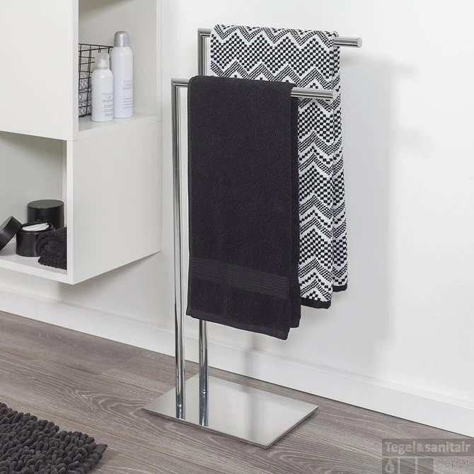 Handdoekrek 2-armig Vrijstaand Sealskin Tube Chroom 5 Handdoekrek 2-armig Vrijstaand Sealskin Tube Chroom - Afbeelding 3