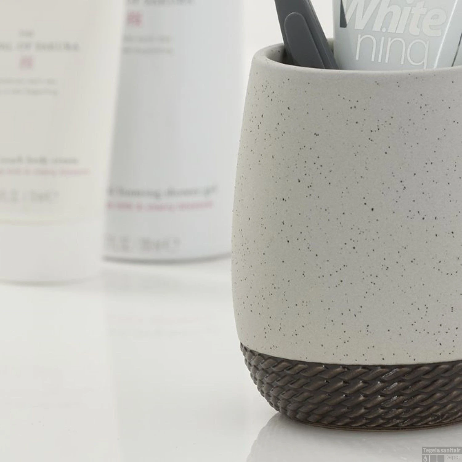 Tandenborstelbeker Vrijstaand Sealskin Braid Grijs 4 Tandenborstelbeker Vrijstaand Sealskin Braid Grijs - Afbeelding 2