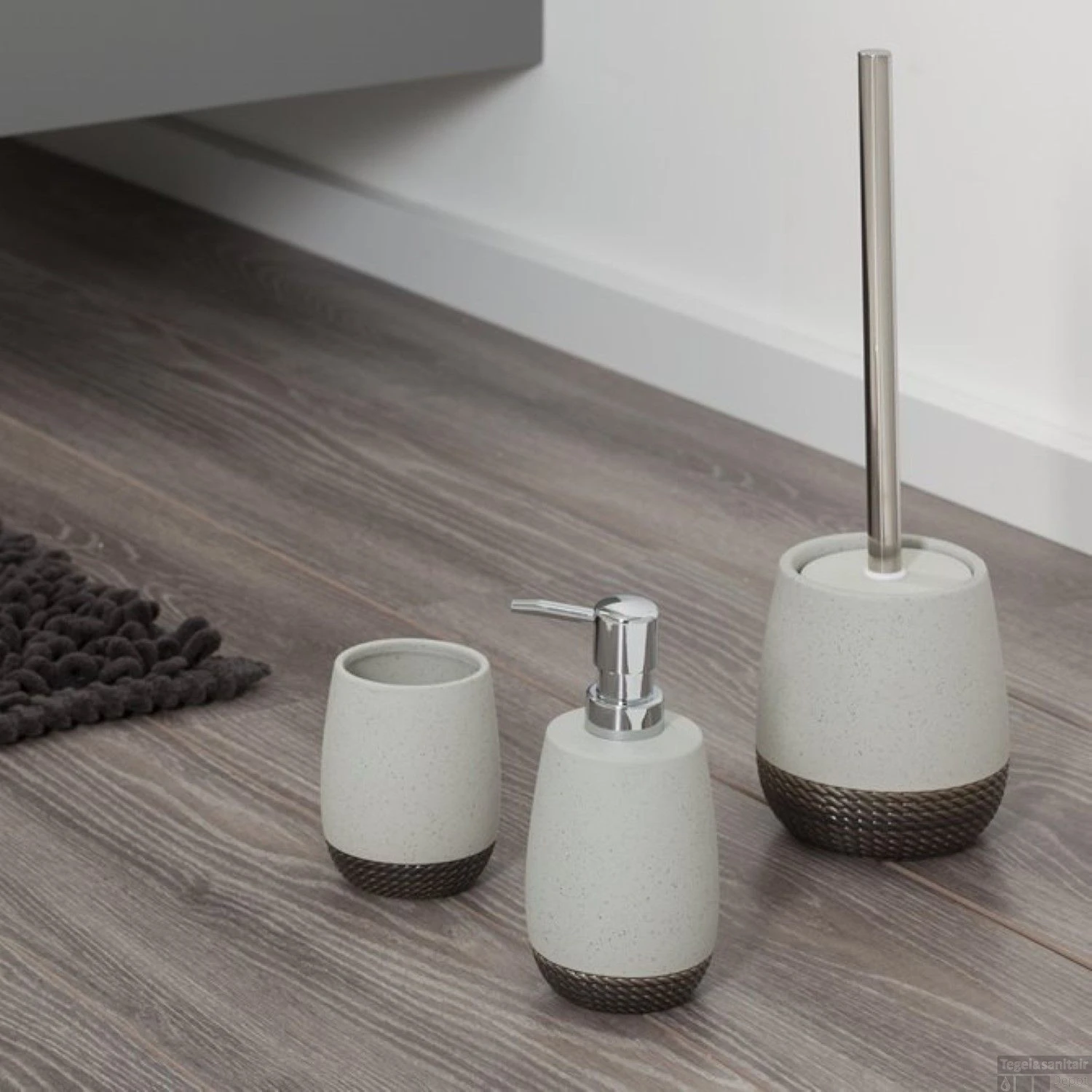 Tandenborstelbeker Vrijstaand Sealskin Braid Grijs 7 Tandenborstelbeker Vrijstaand Sealskin Braid Grijs - Afbeelding 5