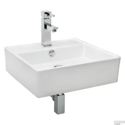 Wastafelset Differnz Dione 47.5x47.5x16 Cm Keramiek (inclusief Kraan En Afvoer)