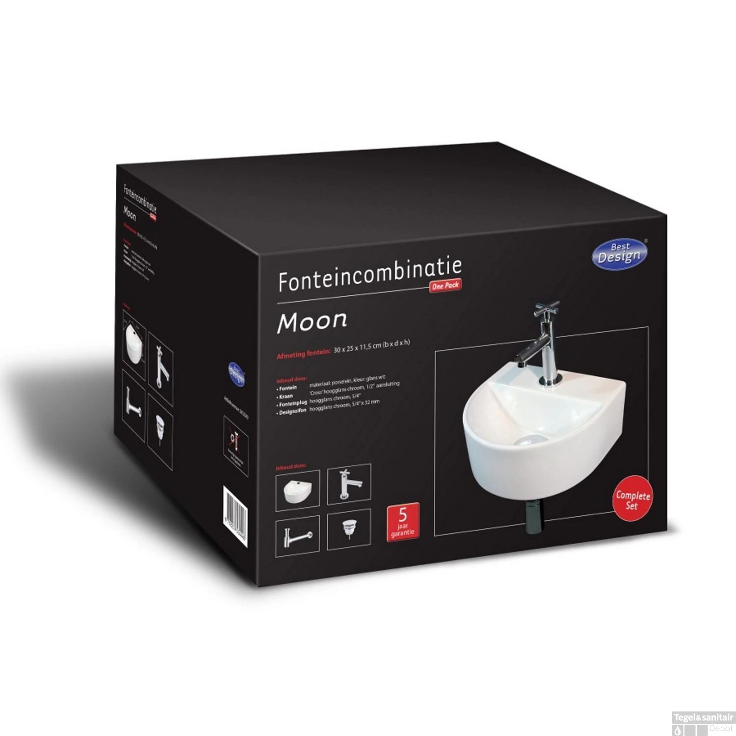 Fonteinset Best Design Moon One Pack Half Rond 25x30 Cm 3 Fonteinset Best Design Moon One Pack Half Rond 25x30 Cm