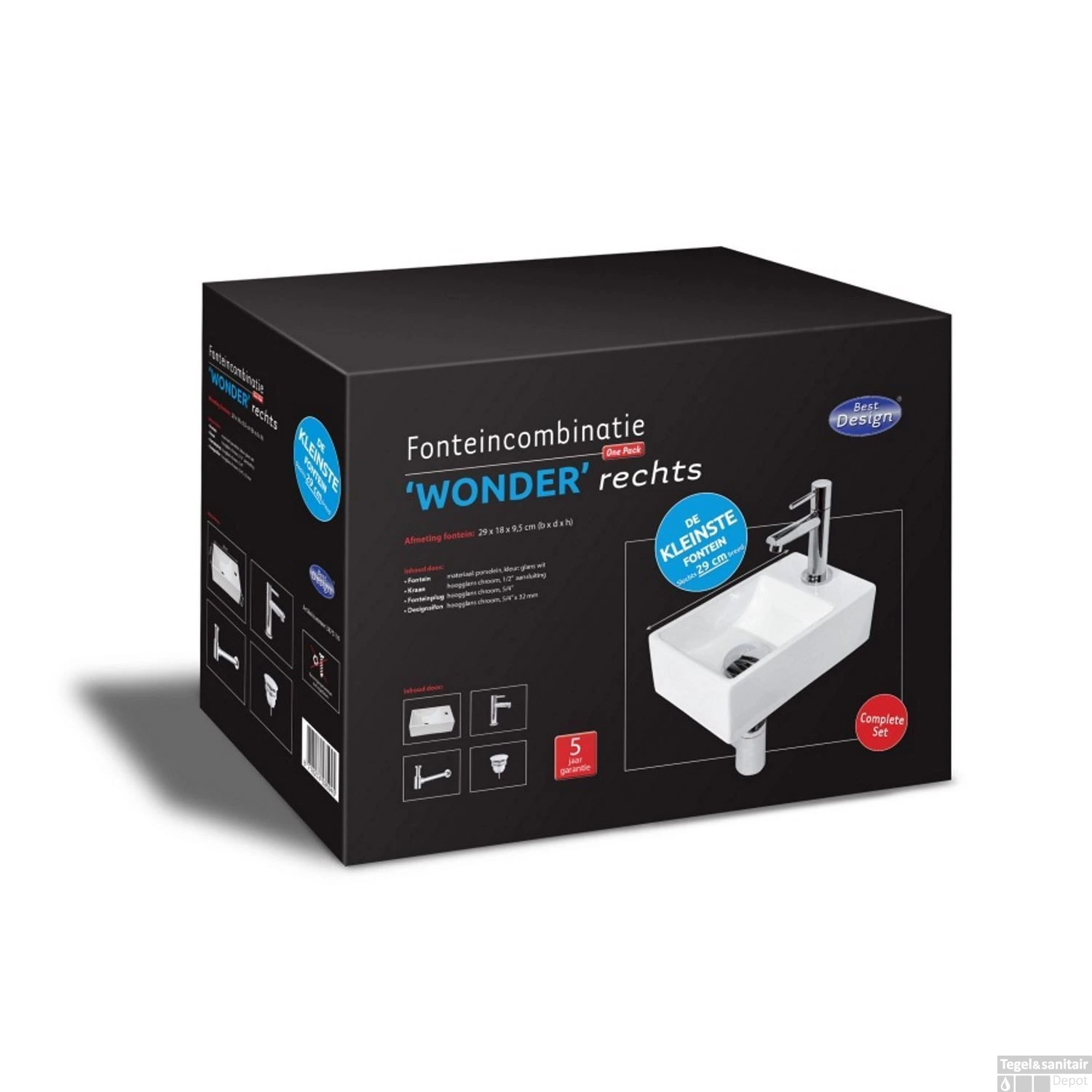 Fonteinset Best Design Wonder One Pack Rechts Klein 29x18 Cm 4 Fonteinset Best Design Wonder One Pack Rechts Klein 29x18 Cm - Afbeelding 2