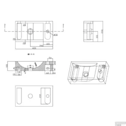 FonteinPack Recto Natuursteen Rechts Met MontageFrame 40x22x10 Cm RVS (Keuze Uit 8 Kranen) -Goedkope Stijl Baden Winkel 39.3501 tech 1 2