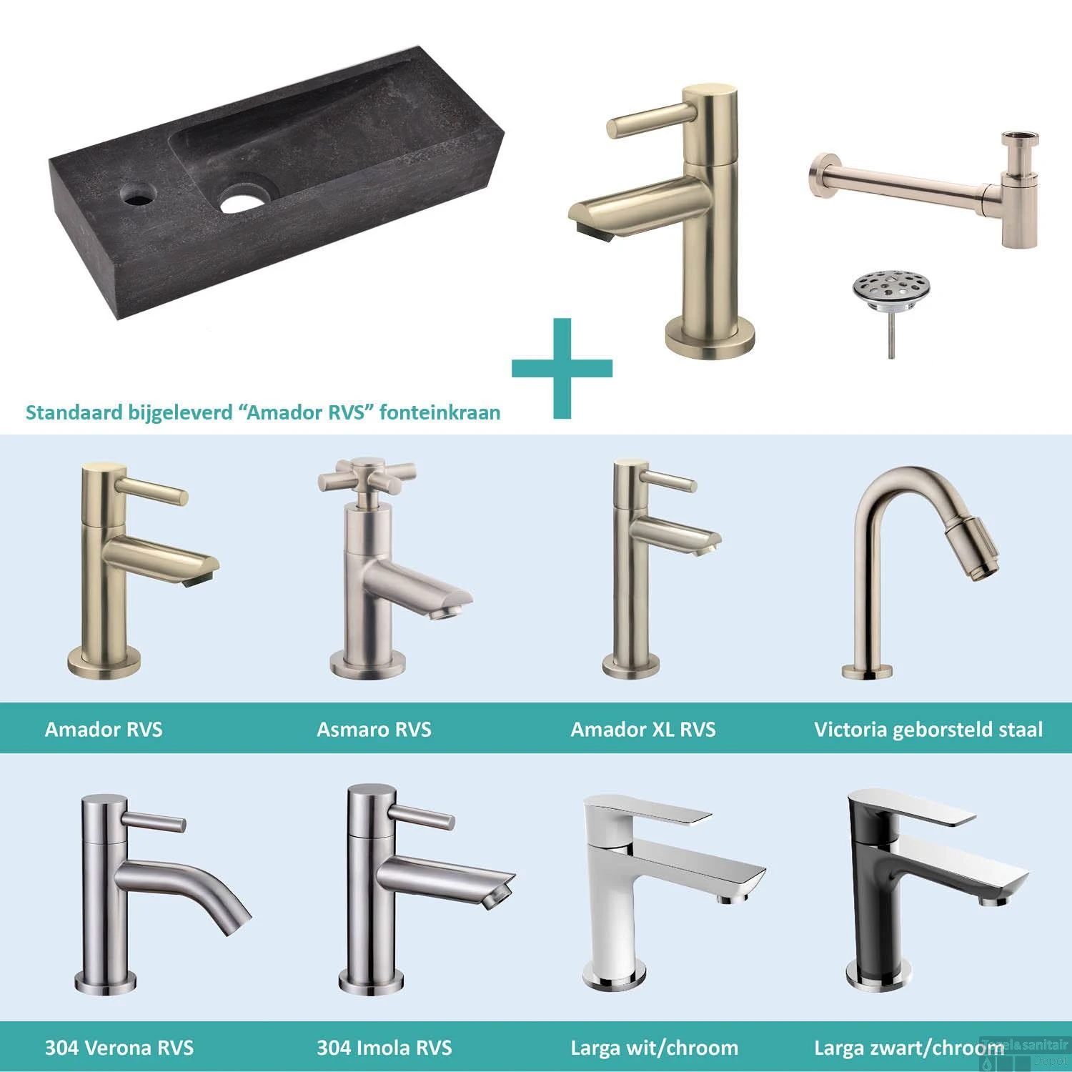 FonteinPack Small Natuursteen Links 38x14x8 Cm RVS (Keuze Uit 8 Kranen) 3 FonteinPack Small Natuursteen Links 38x14x8 Cm RVS (Keuze Uit 8 Kranen)