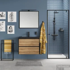 Handdoekrek Sealskin Carré 48x78.5x24cm Vrijstaand Mat Zwart -Goedkope Stijl Baden Winkel 396130746 sfeer 1