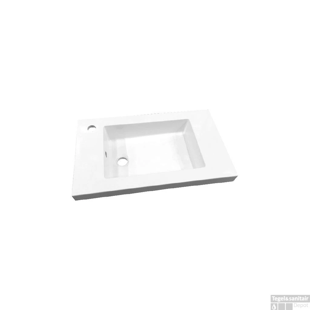 Wastafel Best Design Slim 60x35x5 Cm Hoogglans Wit (met 1 Kraangat) 3 Wastafel Best Design Slim 60x35x5 Cm Hoogglans Wit (met 1 Kraangat)