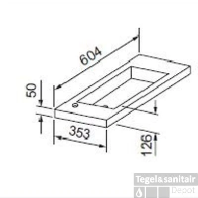 Wastafel Best Design Slim 60x35x5 Cm Hoogglans Wit (met 1 Kraangat) 4 Wastafel Best Design Slim 60x35x5 Cm Hoogglans Wit (met 1 Kraangat) - Afbeelding 2