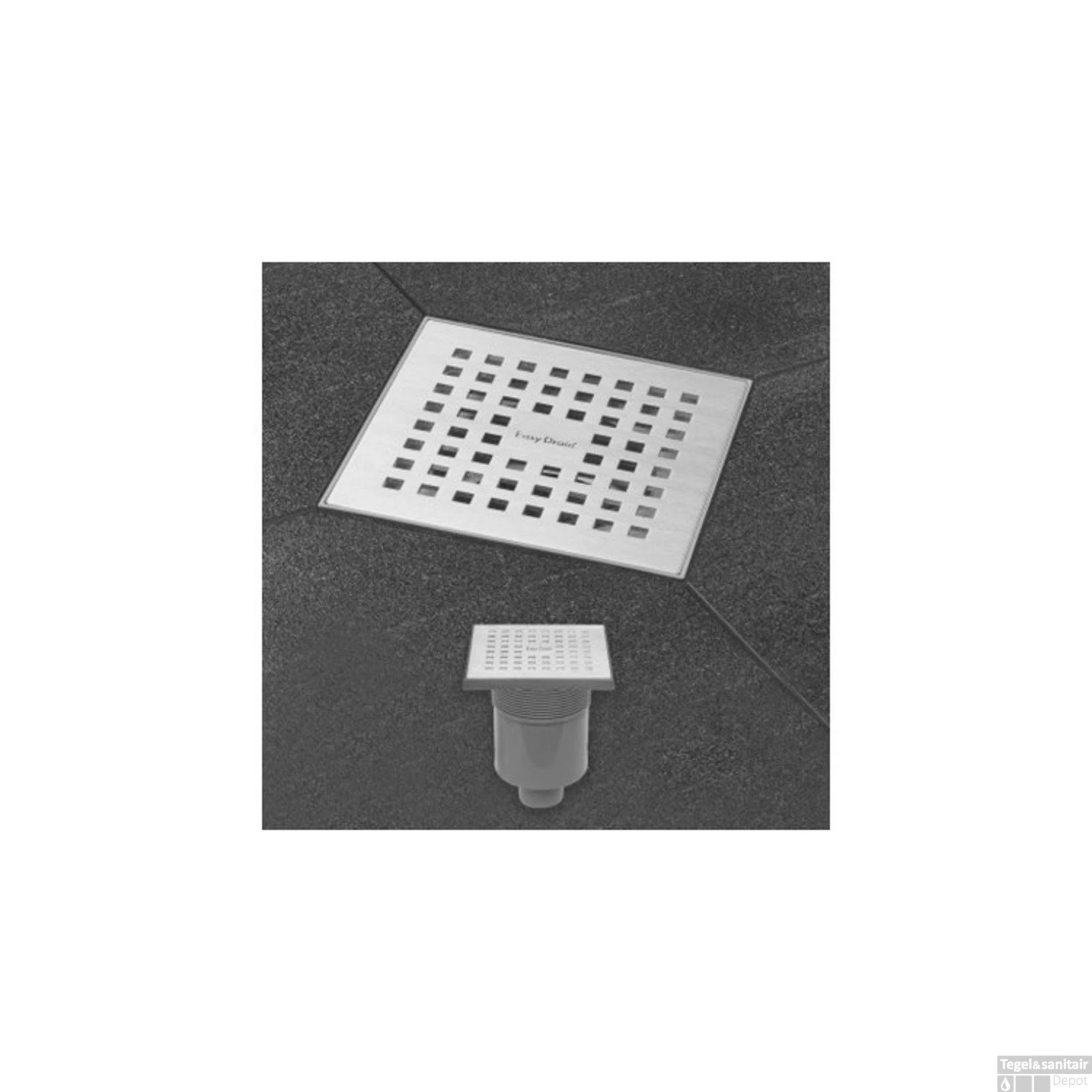 Vloerput Easy Drain Aqua Quattro Met Abs Afwerkdeel RVS Rooster En Onderuitlaat AQUA15X15MSI3 4 Vloerput Easy Drain Aqua Quattro Met Abs Afwerkdeel RVS Rooster En Onderuitlaat AQUA15X15MSI3 - Afbeelding 2