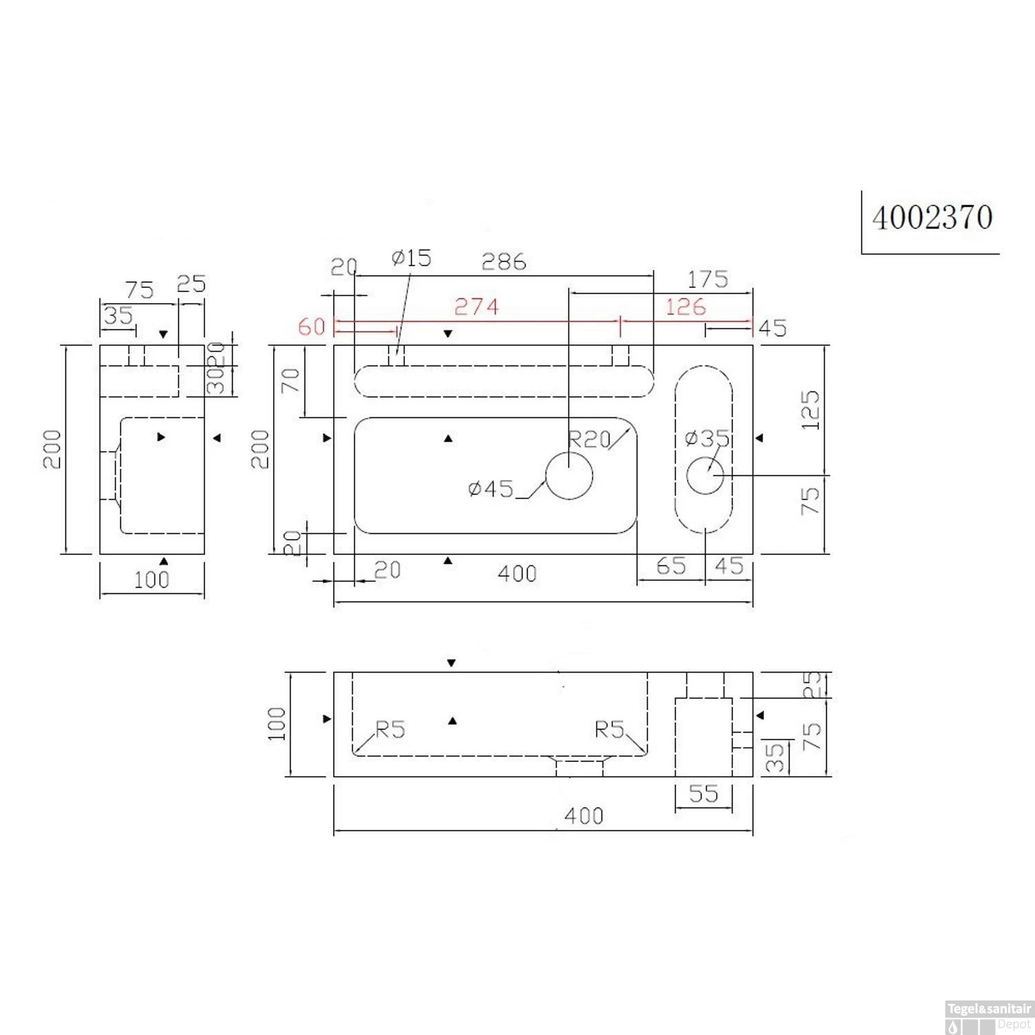 Fontein Best Design Limestone Lopez 40x20x10 Cm (kraangat Rechts) 5 Fontein Best Design Limestone Lopez 40x20x10 Cm (kraangat Rechts) - Afbeelding 3