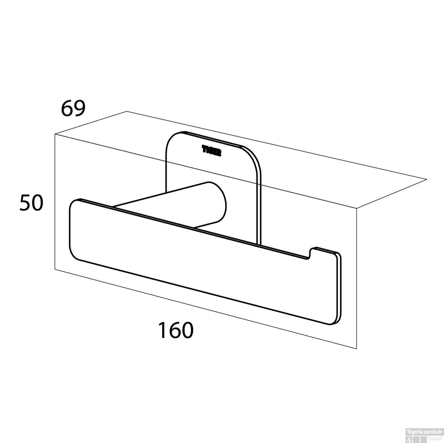 Toiletrolhouder Tiger Colar L Vorm Geborsteld RVS 9 Toiletrolhouder Tiger Colar L Vorm Geborsteld RVS - Afbeelding 7