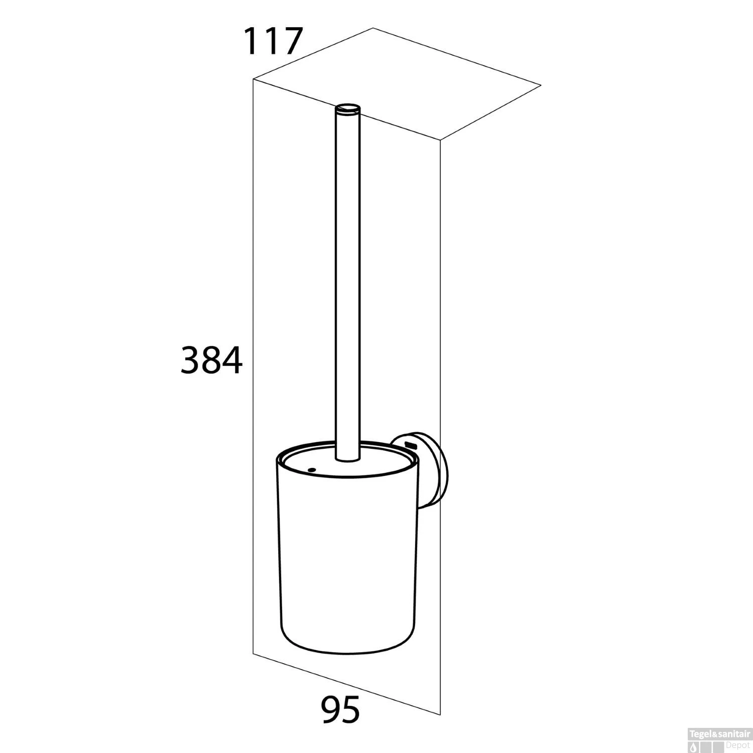 Toiletborstelhouder Tiger Urban Muur Mat Wit 12 Toiletborstelhouder Tiger Urban Muur Mat Wit - Afbeelding 10