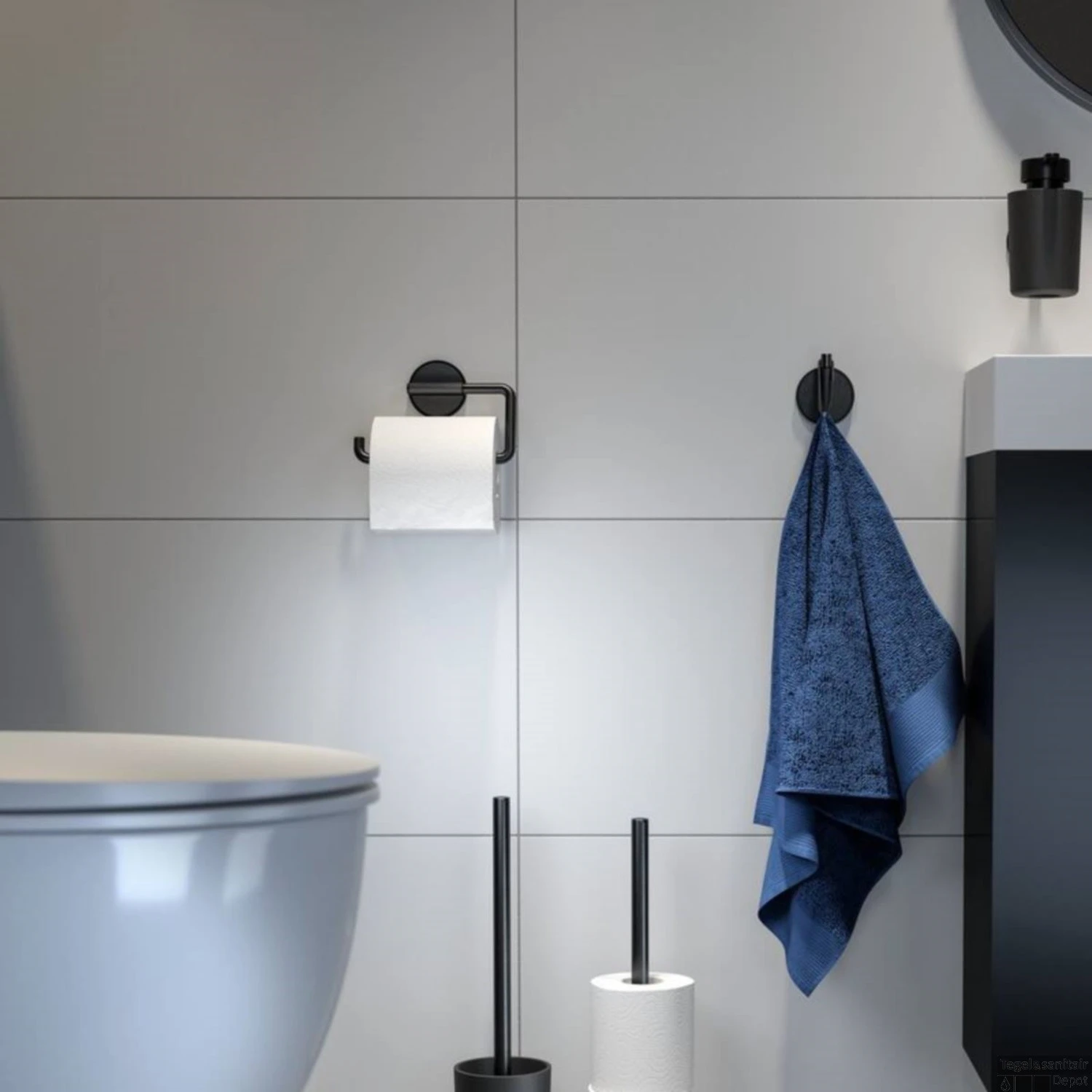 Toiletrolhouder Tiger Tune Mat Zwart 4 Toiletrolhouder Tiger Tune Mat Zwart - Afbeelding 2