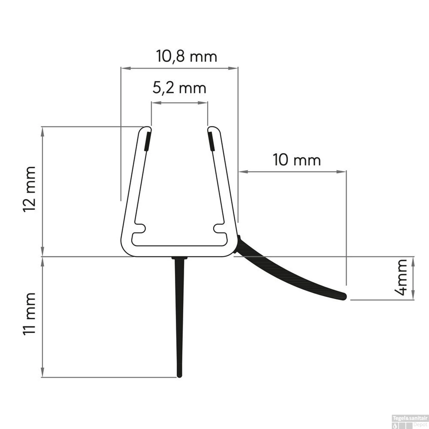 Afdichtprofiel Sealskin Universeel Horizontaal 6/8mm 1Meter Transparant 7 Afdichtprofiel Sealskin Universeel Horizontaal 6/8mm 1Meter Transparant - Afbeelding 5