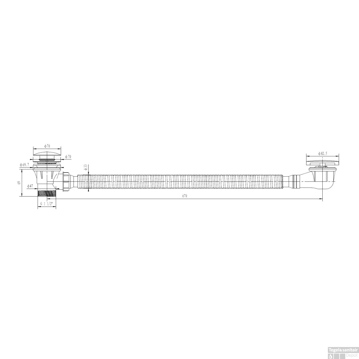 Badafvoer Best Design Vazia-Ore Overloopcombinatie RVS-Look 4 Badafvoer Best Design Vazia-Ore Overloopcombinatie RVS-Look - Afbeelding 2