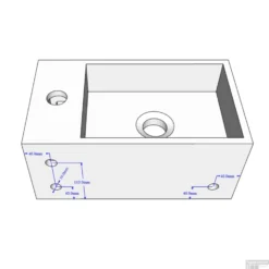 Fontein Met Handdoekhouder Wiesbaden Solid Surface (kraangat Rechts) 35.6x20.3x15.9 Cm -Goedkope Stijl Baden Winkel 4051 tech 3