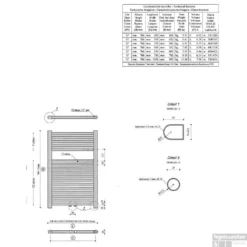 Handdoekradiator Wiesbaden Elara 766x600mm Wit -Goedkope Stijl Baden Winkel 41.3510 tech