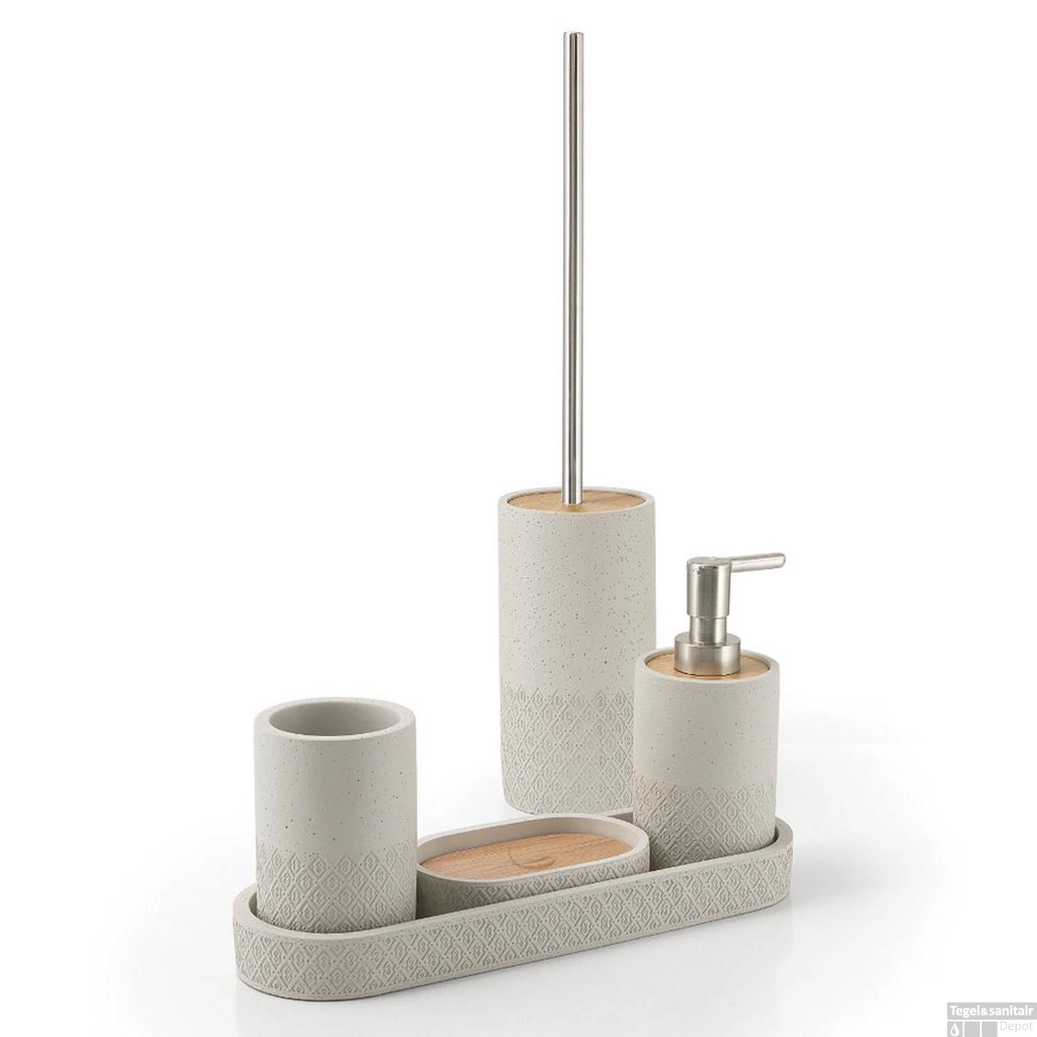 Tandenborstelhouder Sapho Afrodite Vrijstaand 11.5x7.6 Cm Beton Beige 4 Tandenborstelhouder Sapho Afrodite Vrijstaand 11.5x7.6 Cm Beton Beige - Afbeelding 2