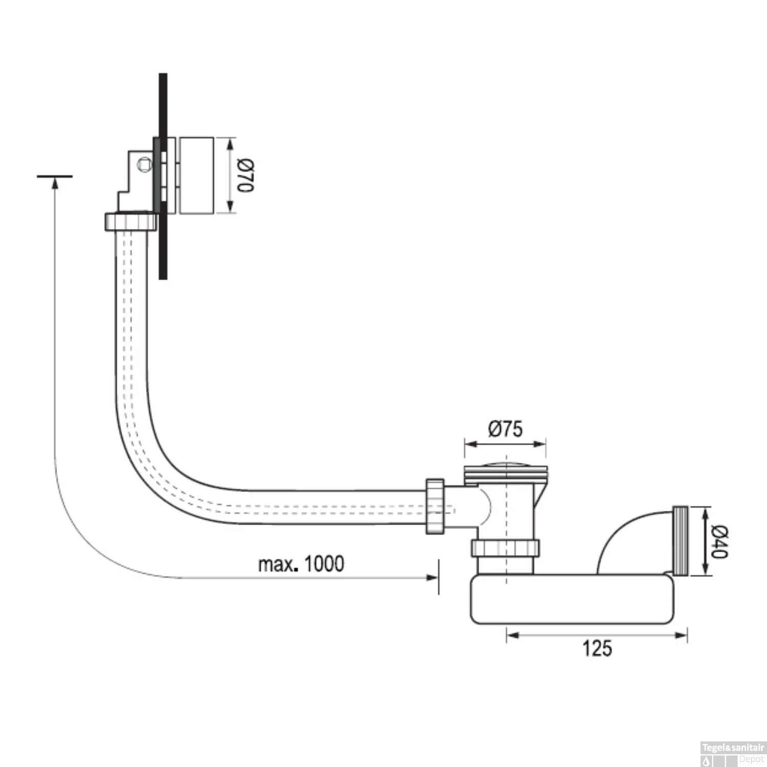 Badafvoer Met Overloop Badvulcombinatie Brauer Brushed Edition Geborsteld RVS 4 Badafvoer Met Overloop Badvulcombinatie Brauer Brushed Edition Geborsteld RVS - Afbeelding 2