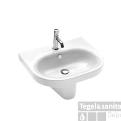 B&w-luxury Spring Wastafel 62x50 Cm. Met Kraangat En Overloop Wit