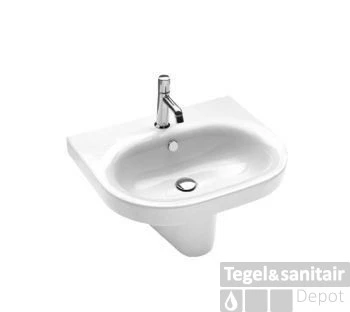 B&w-luxury Spring Wastafel 62x50 Cm. Met Kraangat En Overloop Wit 3 B&w-luxury Spring Wastafel 62x50 Cm. Met Kraangat En Overloop Wit