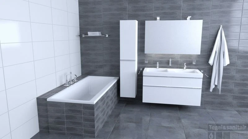 B&w-luxury Attivo Meubelwastafel 120x54 Cm. 2xkraangat Wit 4 B&w-luxury Attivo Meubelwastafel 120x54 Cm. 2xkraangat Wit - Afbeelding 2