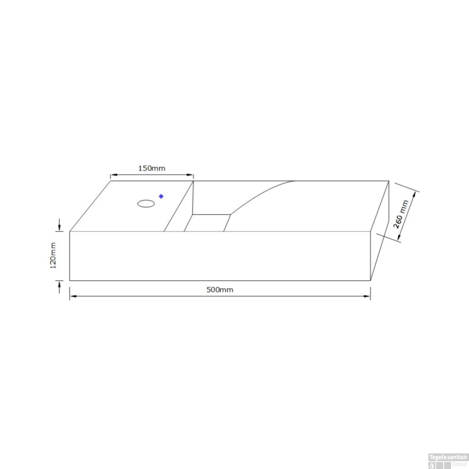 Fontein Salenzi Arro 50x26 Cm Mat Wit Rechts 7 Fontein Salenzi Arro 50x26 Cm Mat Wit Rechts - Afbeelding 5