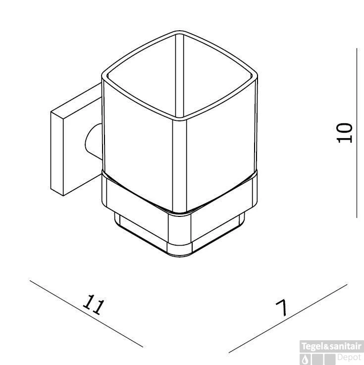 B&w-luxury Spicey Glashouder Met Glas Chroom 4 B&w-luxury Spicey Glashouder Met Glas Chroom - Afbeelding 2