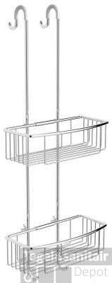 B&w-luxury Bold Spons-zeephouder Dubbel M/ophanghaak V/douchewand Chroom 3 B&w-luxury Bold Spons-zeephouder Dubbel M/ophanghaak V/douchewand Chroom