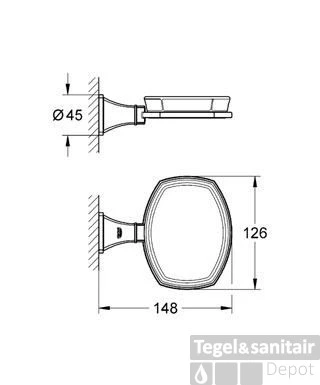 Grohe Grandera Zeephouder Met Losse Inzet Chroom-goud 4 Grohe Grandera Zeephouder Met Losse Inzet Chroom-goud - Afbeelding 2