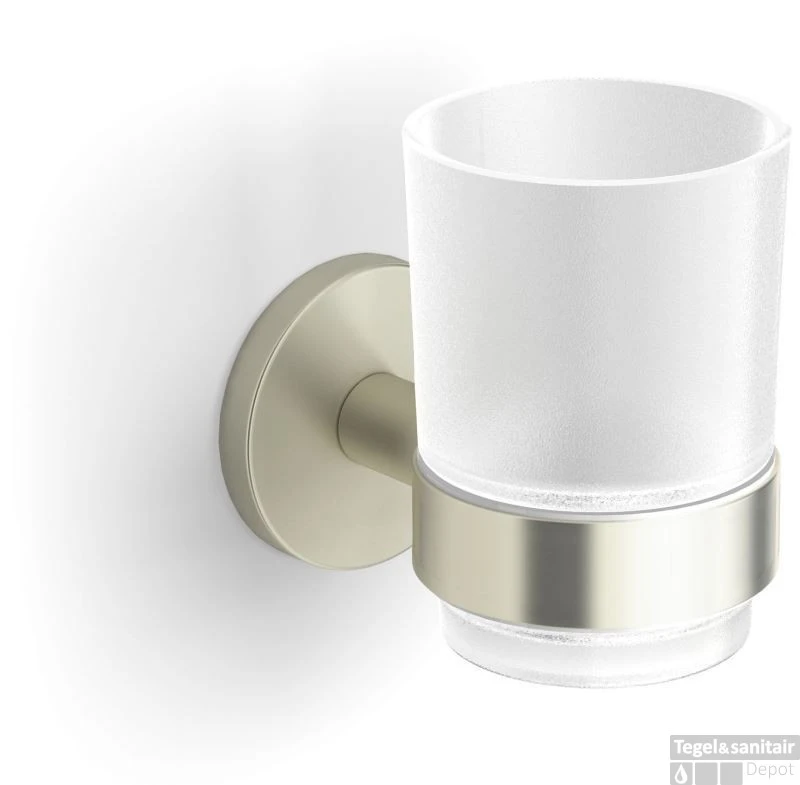 B&w-luxury Nice Glashouder Met Glas Brushed Nickel 3 B&w-luxury Nice Glashouder Met Glas Brushed Nickel