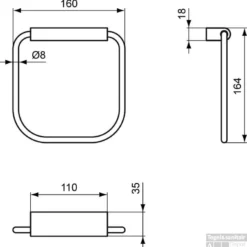 Ideal Standard Connect Handdoekring Hoekig 16 Cm. Chroom 5 Ideal Standard Connect Handdoekring Hoekig 16 Cm. Chroom -Goedkope Stijl Baden Winkel 63287