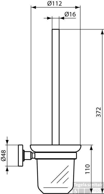 Ideal Standard Iom Closetborstelhouder Chroom-mat Glas 4 Ideal Standard Iom Closetborstelhouder Chroom-mat Glas - Afbeelding 2