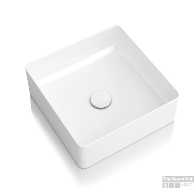 Laufen Living Square Wastafel 36x36 Cm. Z/kr.gat Z/overl.saphirkeramiek Wit 4 Laufen Living Square Wastafel 36x36 Cm. Z/kr.gat Z/overl.saphirkeramiek Wit - Afbeelding 2