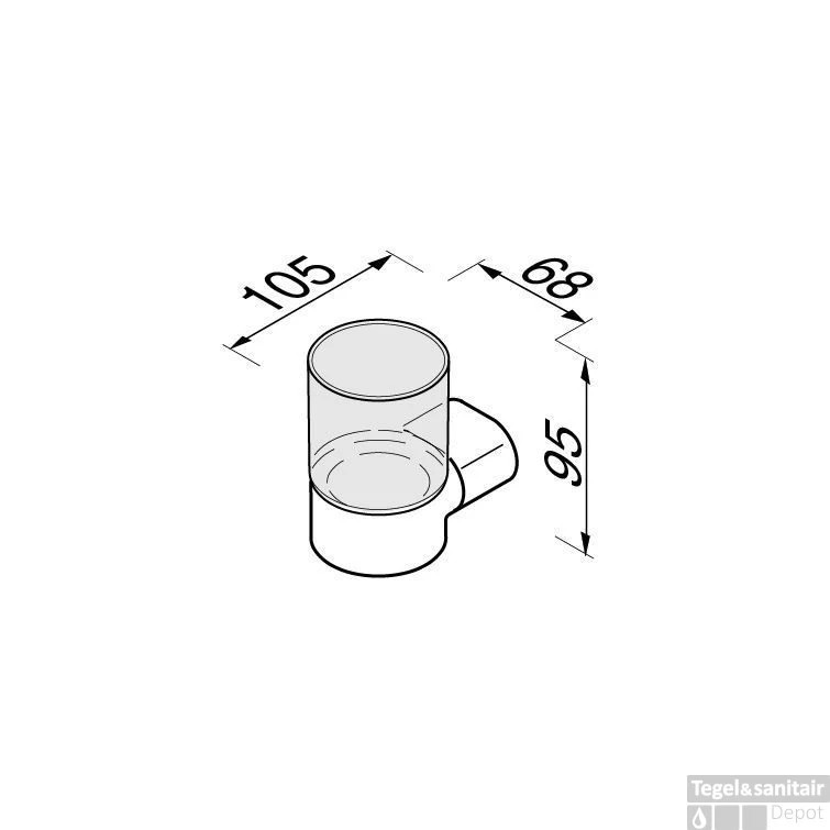 Glashouder Geesa Wynk Met Glas Chroom 3 Glashouder Geesa Wynk Met Glas Chroom