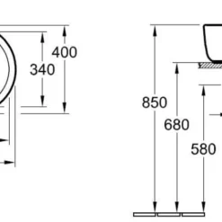 Villeroy & Boch Architectura Opzetwastafel Rond 40 Cm. Z/kraangat Z/overloop Wit -Goedkope Stijl Baden Winkel 65149